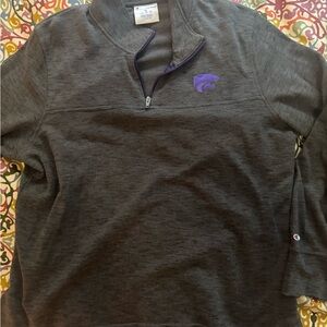 Kansas State University Champion Gray and Purple Quarter-Zip Pullover